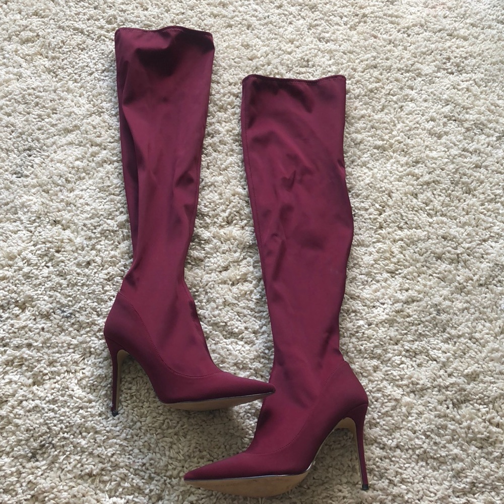 Topshop Thigh High Stretch Boots